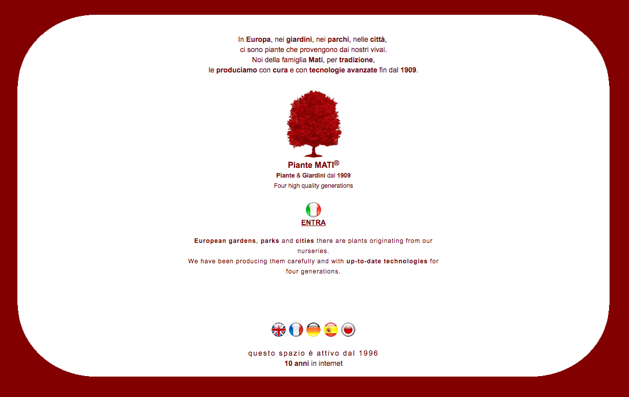 Piantemati website 2007 screenshot